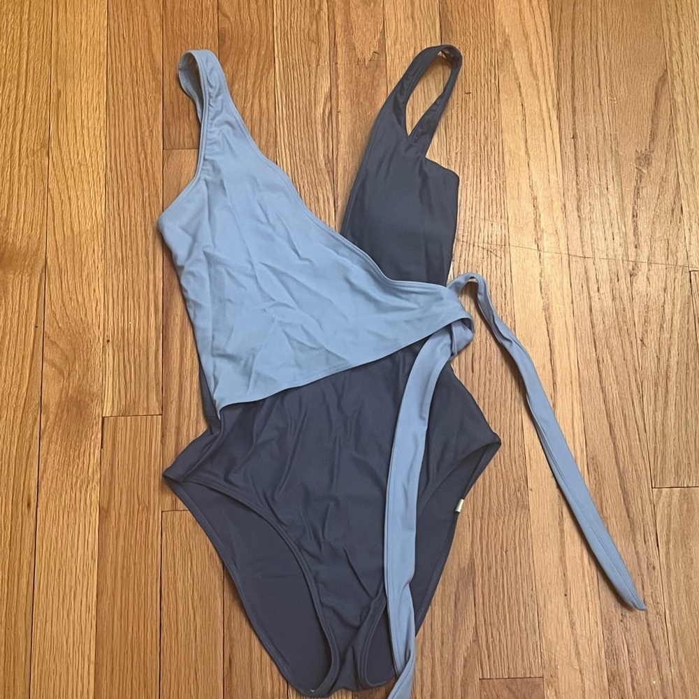 Summersalt one piece blue Swimsuit with tie front
